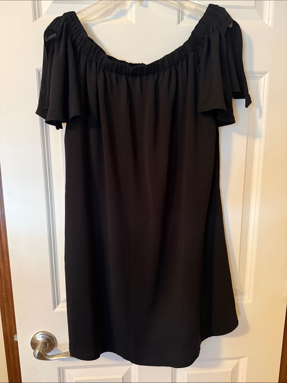 Naked Zebra Black Off-Shoulder  Dress